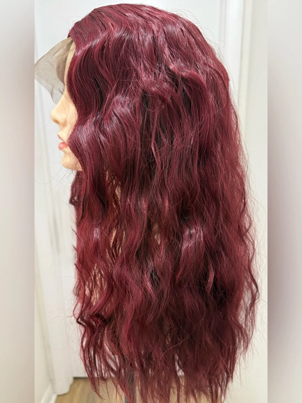HAIR, 27” Wavy Lace Front, Center Part Red/Wine/Burgundy
